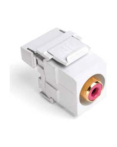 Leviton RCA 110-Termination QuickPort Connector - Red Barrel - White Housing