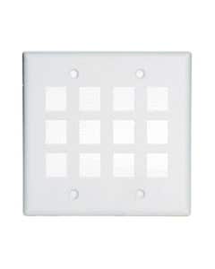 Two Gang / 12-Port Wall Plate - White